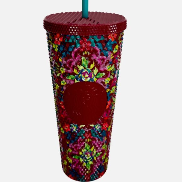 🍁 NWT Starbucks 2025 Fall Floral Studded Venti 24oz Cold Cup Tumbler - Picture 4 of 6